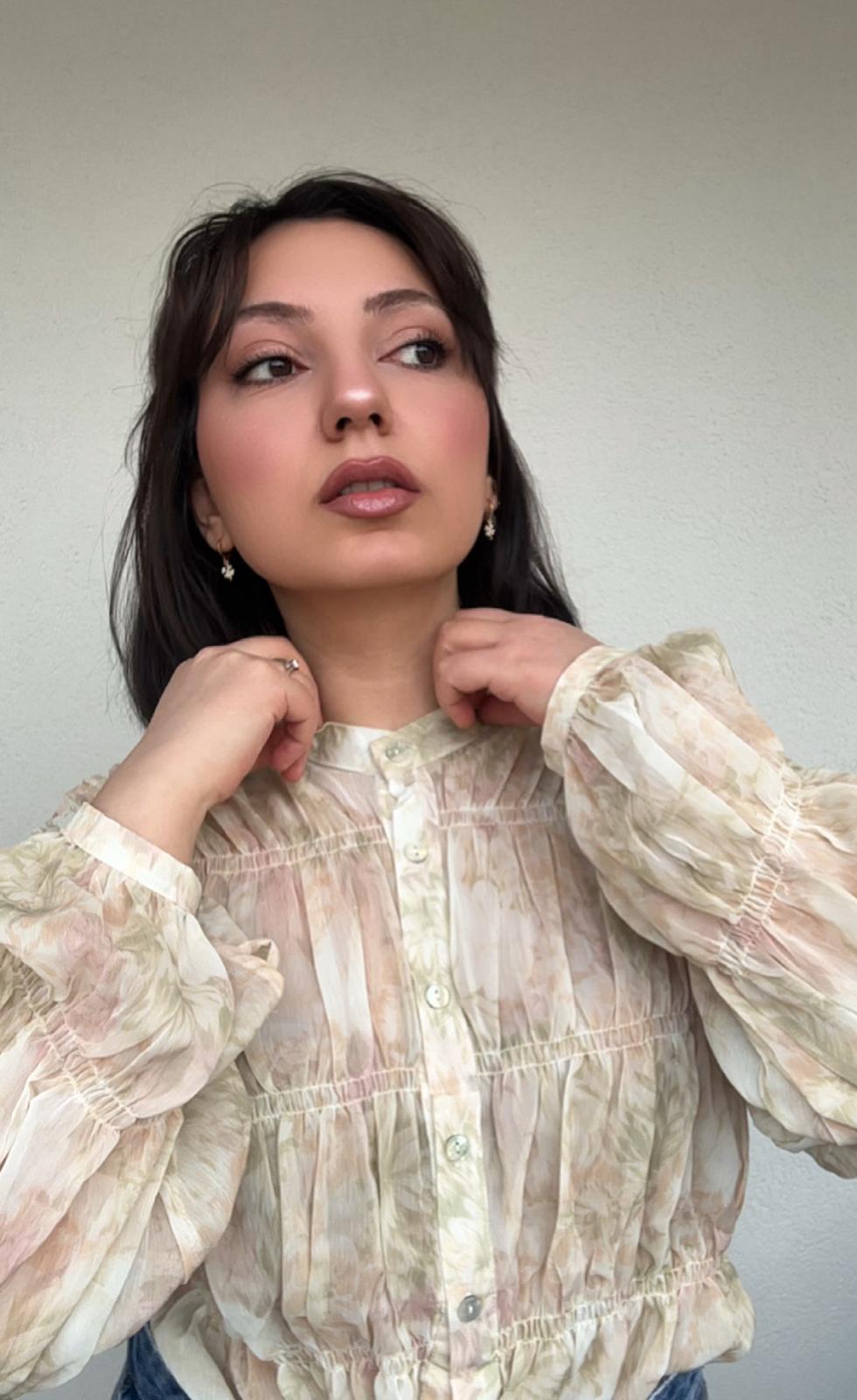 Taş Etnik Desenli Gömlek